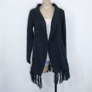 Dex Charcoal Gray Open Front Cardigan